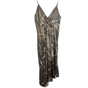 Miss Love Patterned Slip Dress asymmetrical hemline size L